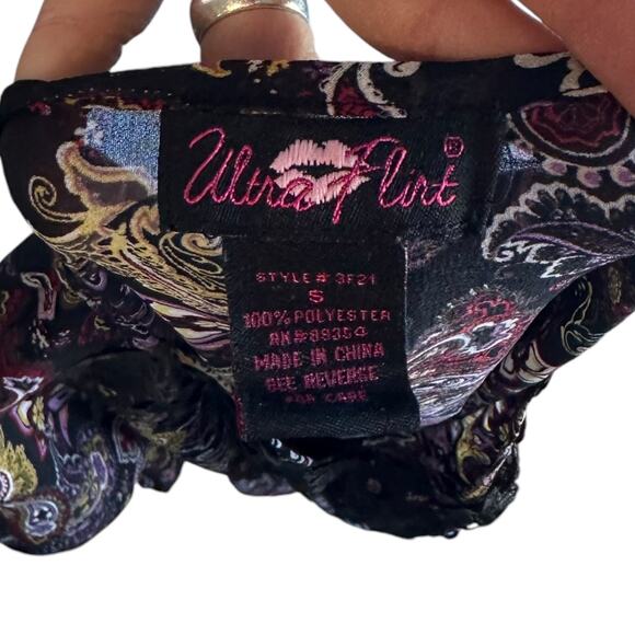 Ultra Flirt Sheer Floral Kaftan Style Blouse - Picture 4 of 7